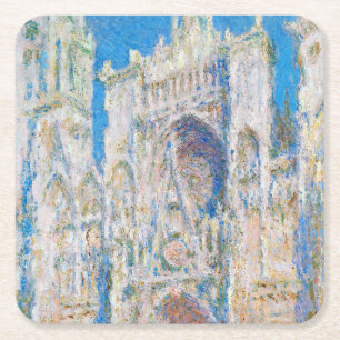 Rouen Cathedral (Sunlight), Monet Square Paper Coaster