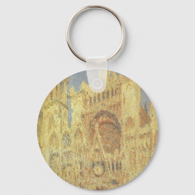 Rouen Cathedral, Sunset by Claude Monet Key Ring (Front)