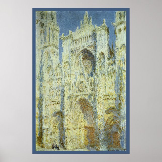 Rouen Cathedral West Facade Sunlight, Claude Monet Poster (Front)