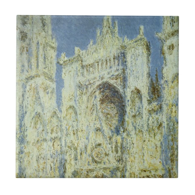 Rouen Cathedral West Facade Sunlight, Claude Monet Tile (Front)
