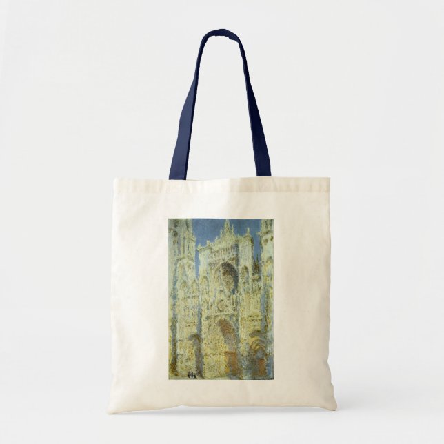 Rouen Cathedral West Facade Sunlight, Claude Monet Tote Bag (Front)