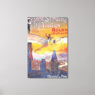 Rouen, France - Pilot and Plane Canvas Print