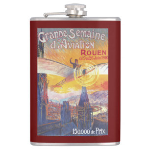 Rouen, France - Pilot and Plane Hip Flask