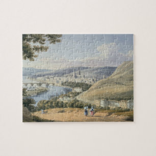 Rouen from Mont Sainte-Catherine (w/c on paper) Jigsaw Puzzle