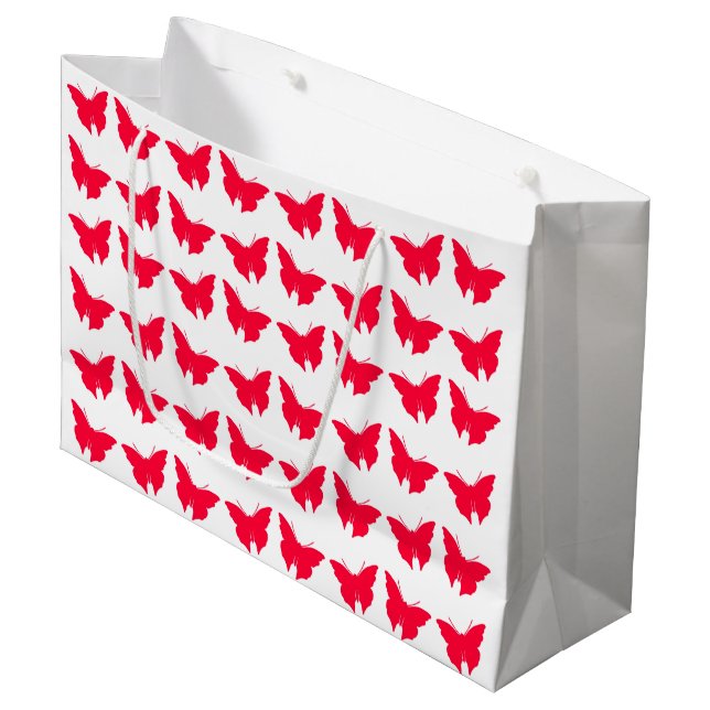 Rouge Bold Mod Butterflies Large Gift Bag (Front Angled)