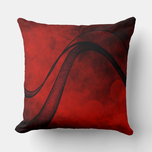 Rouge Crosshatched Wave - Throw Pillow (Front)