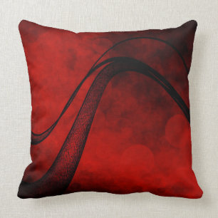 Rouge Crosshatched Wave - Throw Pillow