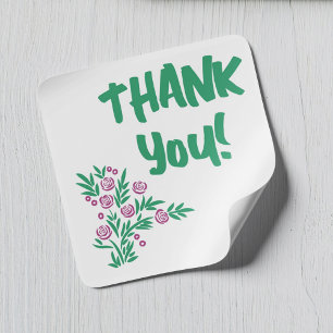 Rouge Flower Square Sticker