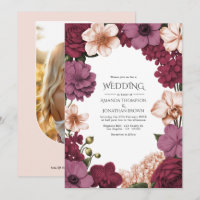 Rouge Garnet, Rosette Mauve & Peach Silk Wedding