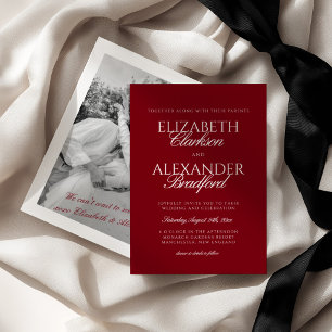 Rouge Red Old Money Wedding Invitation
