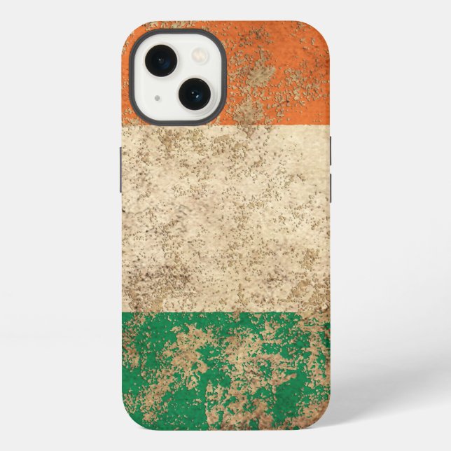 Rough Aged Vintage Irish Flag iPhone Case (Back)
