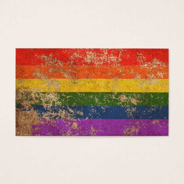 Rough Aged Vintage Rainbow Gay Pride Flag (Front)