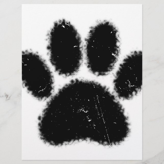 Rough And Distressed Dog Paw Print (Front)