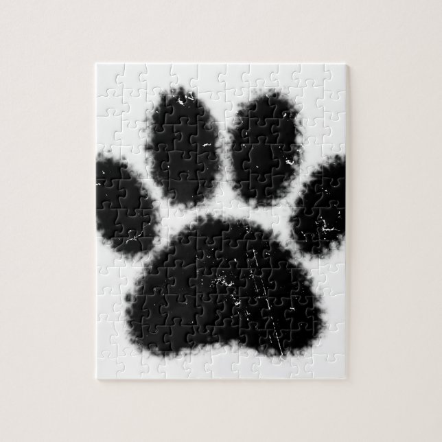Rough And Distressed Dog Paw Print Jigsaw Puzzle (Vertical)