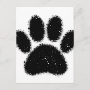 Rough And Distressed Dog Paw Print Postcard