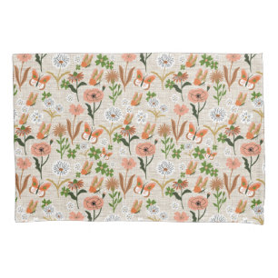 Rough Bamboo Floral Daisy Shamrocks Farmhouse Pillowcase