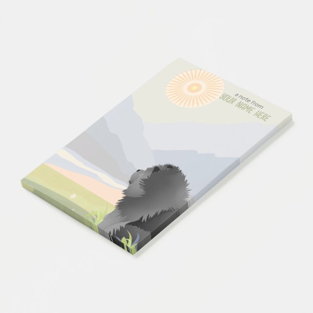ROUGH BLACK CHOW  Sticky Notes (Angled)