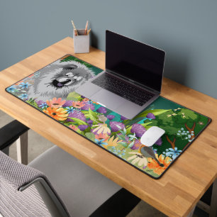 ROUGH BLUE CHOW CHOW Desk Mat