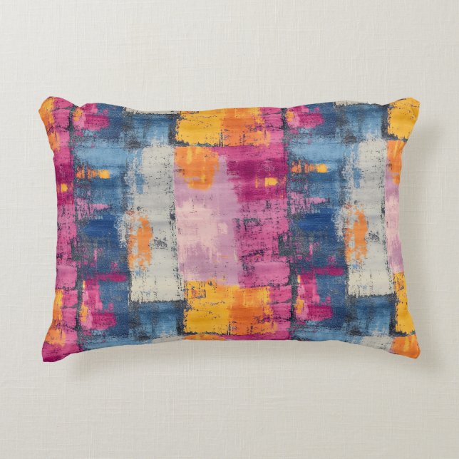 Rough Brushstroke Print Accent Pillow (Front)