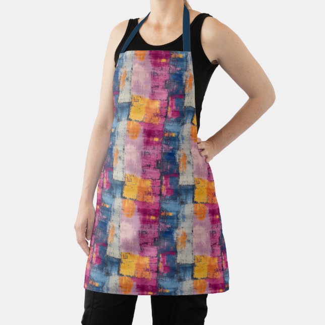 Rough Brushstroke Print Apron (Insitu)