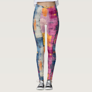 Rough Brushstroke Print Leggings