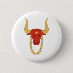 Rough bull Bull OX 6 Cm Round Badge