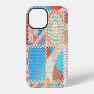Rough Canvas Patchwork: Textured Vintage Pattern iPhone 12 Case