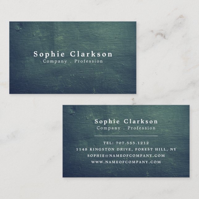 Rough Chalkboard Effect, Rustic Business Card (Front/Back)