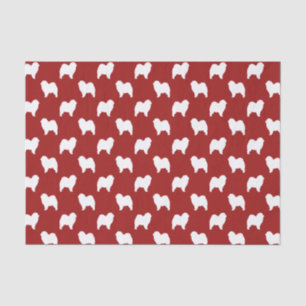 Rough Chow Chow Silhouettes Pattern Red Tissue Paper