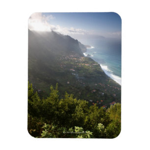 rough coast line of the atlantic island madeira magnet