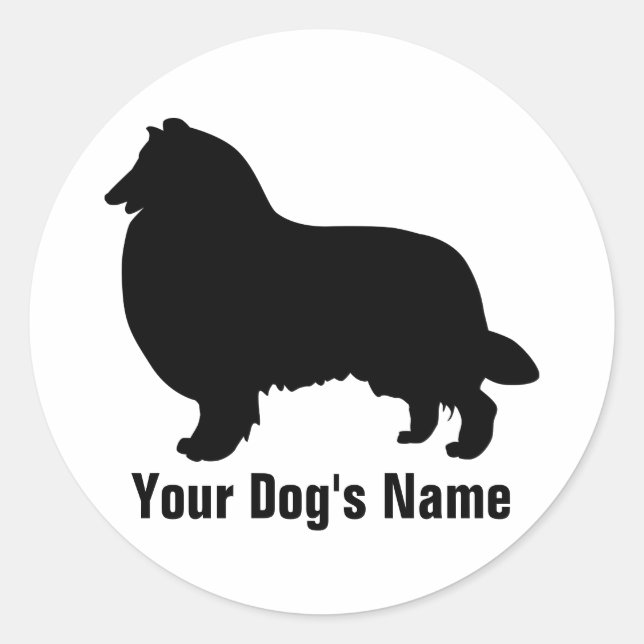 Rough Collie ラフ・コリー Classic Round Sticker (Front)