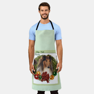 Rough Collie Christmas  Apron
