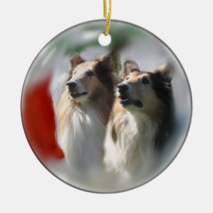 Rough Collie Christmas Gifts Ornaments