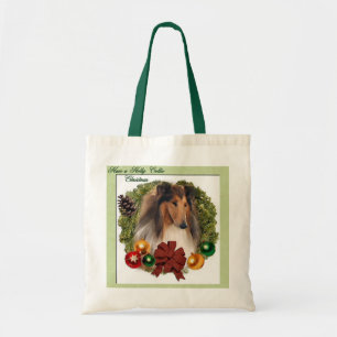 Rough Collie Christmas Gifts Tote Bag