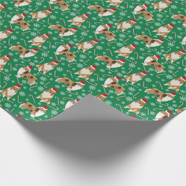 Rough Collie Christmas Wrapping Paper (Corner)
