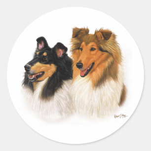 Rough Collie Classic Round Sticker