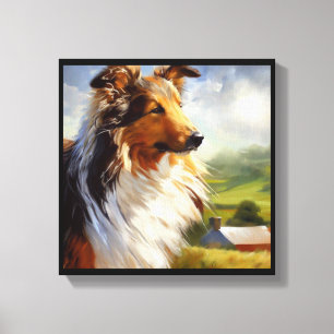 Rough Collie Dog Canvas Print