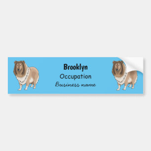 Rough collie dog cartoon illustration bumper sticker