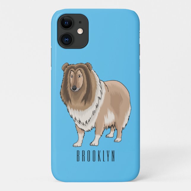 Rough collie dog cartoon illustration  Case-Mate iPhone case (Back)