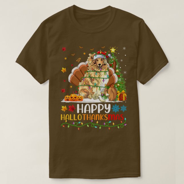 Rough Collie Dog Lover Funny Rough Collie HelloTha T-Shirt (Design Front)