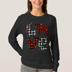 Rough Collie Dog Lovers Matching Xmas Buffalo Plai T-Shirt