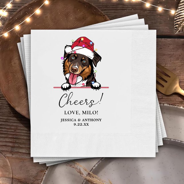 Rough Collie Dog Personalised Cheers Napkins (Creator Uploaded)