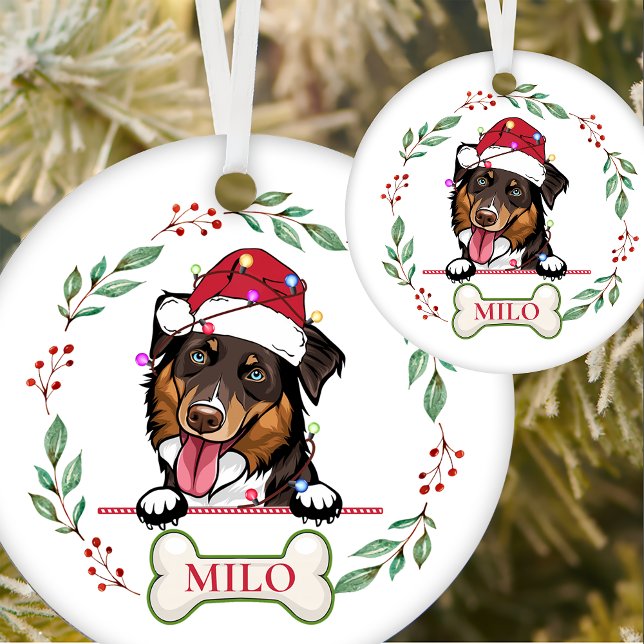Rough Collie Dog Personalised Christmas Gift Ceramic Tree Decoration (Creator Uploaded)