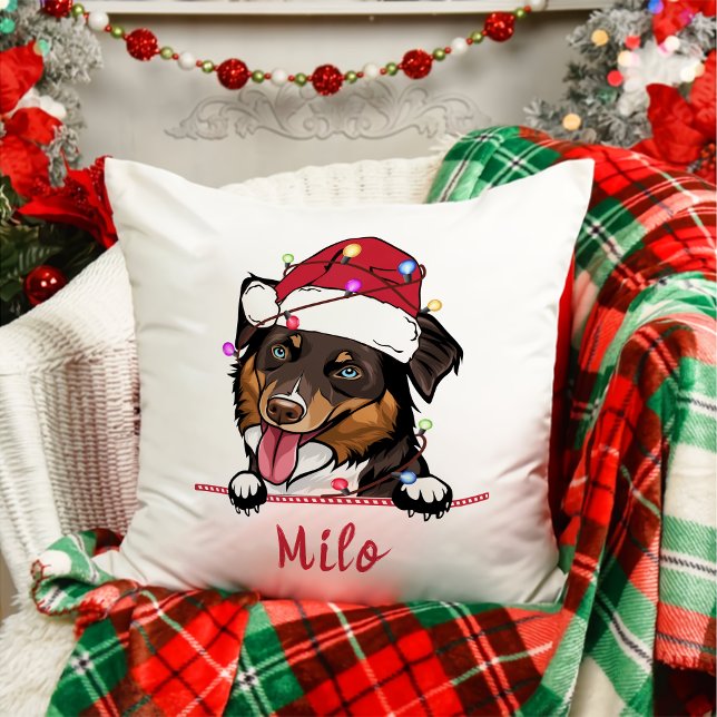 Rough Collie Dog Personalised Christmas Gift Cushion (Creator Uploaded)
