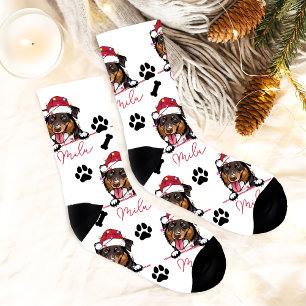 Rough Collie Dog Personalised Christmas Gift Socks