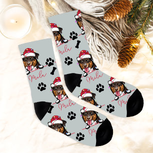 Rough Collie Dog Personalised Christmas Gift Socks