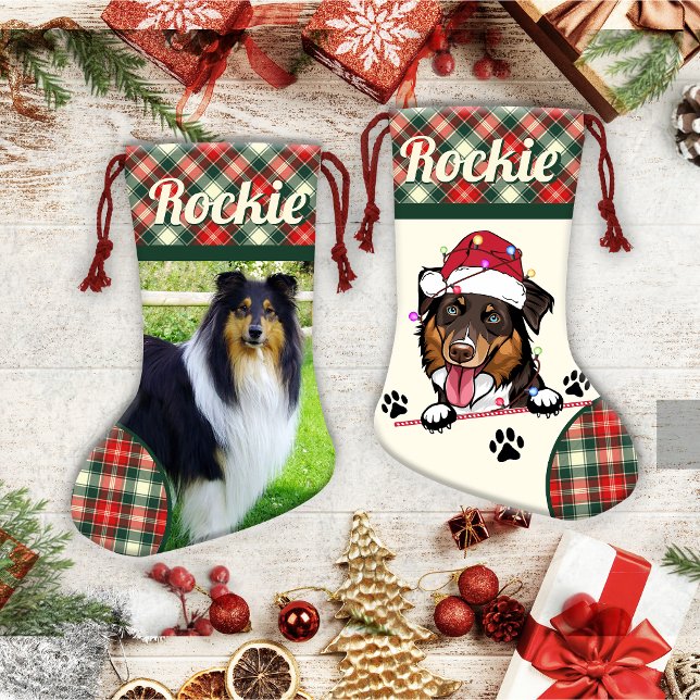 Rough Collie Dog Personalised Christmas  Small Christmas Stocking (Creator Uploaded)