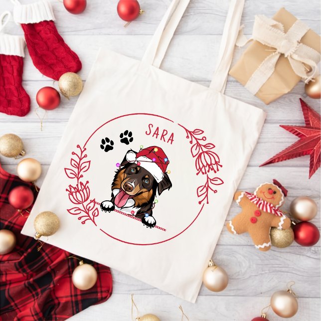 Rough Collie Dog Personalised Hand Drawing Tote Bag (Creator Uploaded)