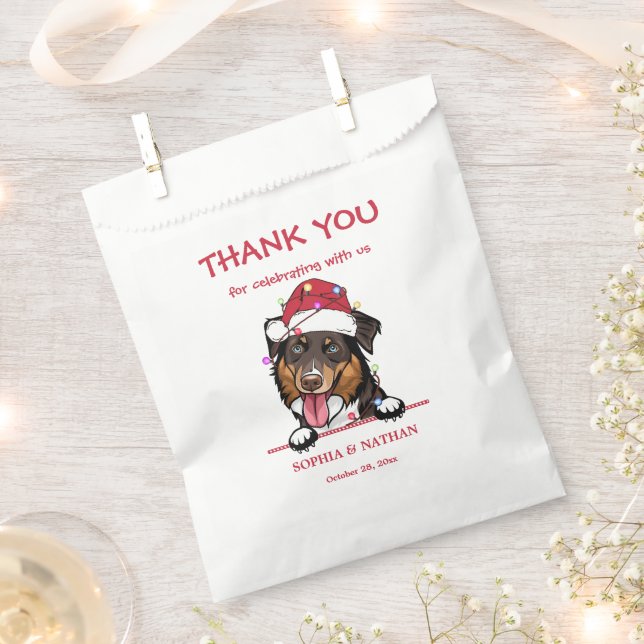 Rough Collie Dog Personalised Thank You Favour Bags (Clipped)