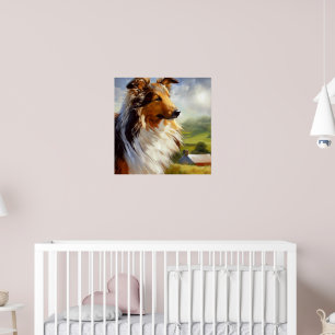 Rough Collie Dog Poster